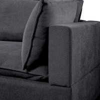 Lilola Home Madison Dark Gray Fabric 6 Piece Modular Sectional Sofa With Ottoman