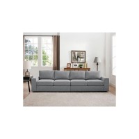 Lilola Home Jules 4 Seater Sofa In Light Gray Linen