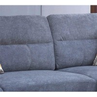 Lilola Home Diego Gray Fabric Sectional Sofa With Right Facing Chaise, Storage Ottoman, And 2 Accent Pillows