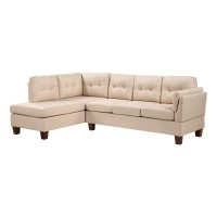 Lilola Home Dalia Khaki Linen Modern Sectional Sofa With Left Facing Chaise