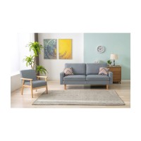 Lilola Home Bahamas Gray Linen Sofa And Chair Set With 2 Throw Pillows