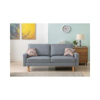 Lilola Home Bahamas Gray Linen Sofa And Chair Set With 2 Throw Pillows
