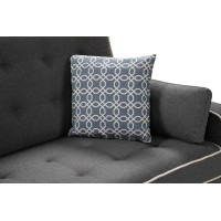 Lilola Home Austin Modern Gray Fabric Sleeper Sofa With 2 Usb Charging Ports And 4 Accent Pillows