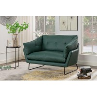 Lilola Home Karla Green Pu Leather Contemporary Loveseat