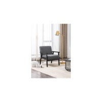 Lilola Home Bahamas Dark Gray Linen Fabric Chair