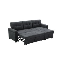 Connor Dark Gray Fabric Reversible Sectional Sleeper Sofa Chaise With Storage