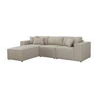 Harvey Sofa With Reversible Chaise In Beige Linen