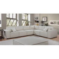 Janelle Modular Sectional Sofa In Beige Linen