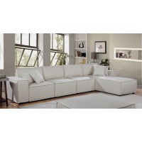 Ermont Sofa With Reversible Chaise In Beige Linen
