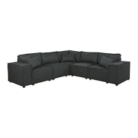 Jenson Modular Sectional Sofa In Dark Gray Linen