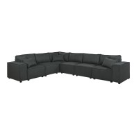 Janelle Modular Sectional Sofa In Dark Gray Linen