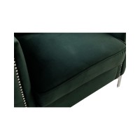Lilola Home Bayberry Green Velvet Loveseat With 2 Pillows