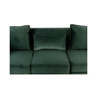 Lilola Home Bayberry Green Velvet Sofa With 3 Pillows