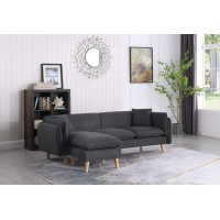 Brayden Dark Gray Fabric Sectional Sofa Chaise