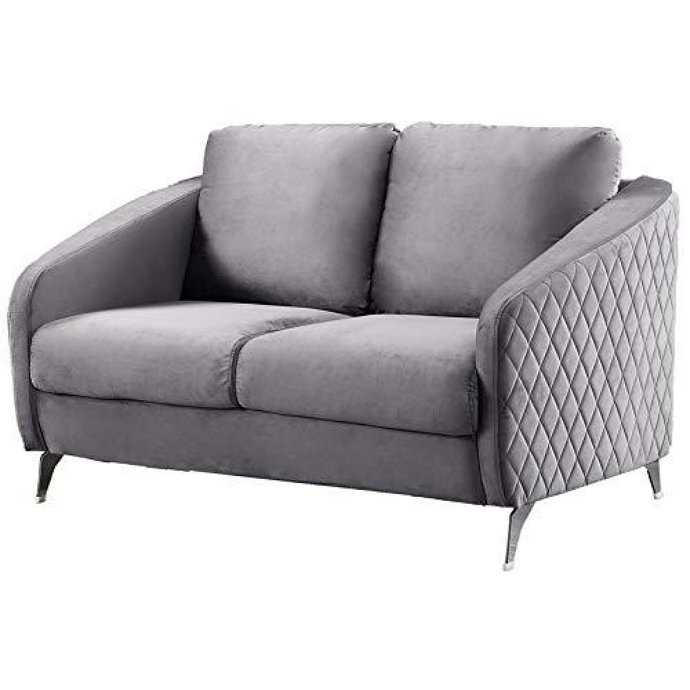 Sofia Gray Velvet Modern Chic Loveseat Couch