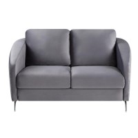 Sofia Gray Velvet Modern Chic Loveseat Couch