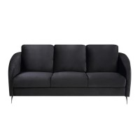 Sofia Black Velvet Fabric Sofa Loveseat Chair Living Room Set