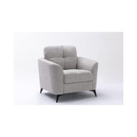 Lilola Home Callie Light Gray Velvet Fabric Chair