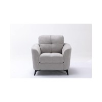 Lilola Home Callie Light Gray Velvet Fabric Chair