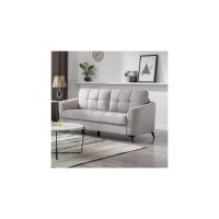 Lilola Home Callie Light Gray Velvet Fabric Sofa