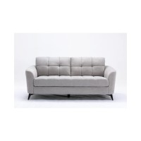 Lilola Home Callie Light Gray Velvet Fabric Sofa