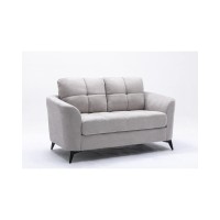Lilola Home Callie Light Gray Velvet Fabric Sofa Loveseat Chair Living Room Set