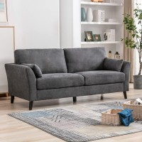 Lilola Home Damian Gray Velvet Fabric Sofa