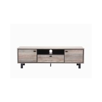 Lilola Home Apollo Gray Oak Finish Tv Stand With Storage, Cable Management And Black Handles