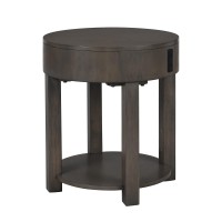 Lilola Home Jonah Light Brown Mdf End Table With Usb Ports