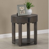 Lilola Home Jonah Light Brown Mdf End Table With Usb Ports