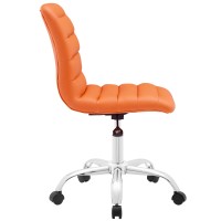 Ripple Armless Mid Back Vinyl Office Chair - Orange