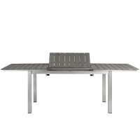 Shore Outdoor Patio Wood Dining Table - Silver Gray