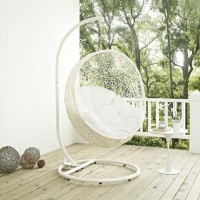 Hide Outdoor Patio Swing Chair With Stand - White