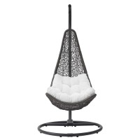 Abate Outdoor Patio Swing Chair With Stand - Gray White