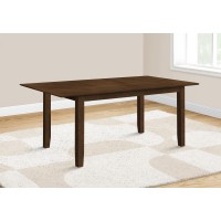 Dining Table, 78 Rectangular, 18 Extension Panel, Dining Room, Kitchen, Solid Wood Legs, Veneer Top, Brown Veneer, Brown Wood, Transitional