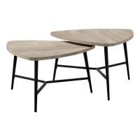 Set Of 2 Taupe And Black Contemporary Table 32.5