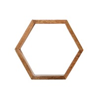 12 Wooden Hexagon Floating Honeycomb Shelve (Set Of 5)
