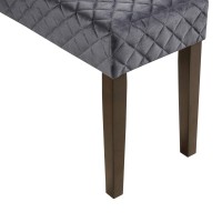 510 Design Cheshire Accent Bedroom Bench - Diamond Quilted Moroccan Design, Padded Ottoman Foot Rest For Living Room, Entry Way Home Furniture W/Upholstered Seat Cushion, 43 W X 13 D X 18 H, Gray