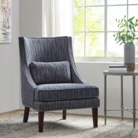 Madison Park Transitional Chase Accent Chair With Navy Finish Mp100-0933