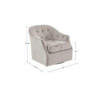 Madison Park Calvin Swivel Glider Accent Chair, Upholstered 360 Degree Rocker Armchair With Metal Base Stand, Button Tufted For Nursery Or Living Room Fully Assembled, Jacquard Textured Natural