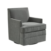 Madison Park Transitional Circa Swivel Chair With Grey Finish Mp103-1111