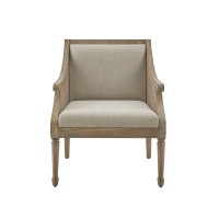 Martha Stewart Isla Accent Chair Living Room Furniture - Modern Design, Leisurely Resting, Comfortable Foam Seat Cushion Bedroom Lounge, Sturdy Frame, Natural