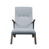 Martha Stewart Upholsterd Accent Chair Living Room Furniture - Modern Design, Leisurely Resting, Comfortable Foam Seat Cushion Bedroom Lounge, Sophisticated Finished, Sturdy Frame, Light Blue