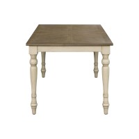 Martha Stewart Fiona Solid Wood Dining Table, Rectangular With Rustic Metal Truss Accent,Trestle Legs, Easy Assembly, Industrial Country, For Kitchen, Entryway, Family, Or Bedroom - Light Grey