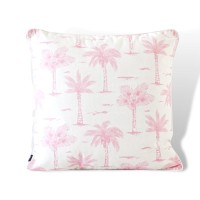 Plush Indoor Printed Cushion - Comfortable, Cozy, and Elegant - Enhance Ambiance with Relaxation and Sophistication - Paradise's Palms - Pink - 45x45