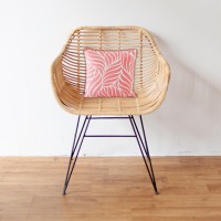Plush Indoor Printed Cushion - Comfortable, Warm, and Stylish - Enhance Ambiance - Leaf Love Design - Tangerine - 45x45