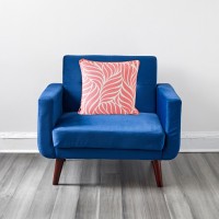Plush Indoor Printed Cushion - Comfortable, Warm, and Stylish - Enhance Ambiance - Leaf Love Design - Tangerine - 45x45