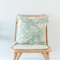 Plush Indoor Printed Cushions - Comfortable, Stylish, and Inviting - Stunning Sea Shells Design - Green - 45x45