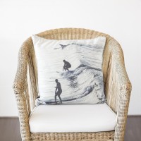 Plush Indoor Printed Cushions - Comfortable, Stylish, and Cozy - Sunlight Surf Design - 45x45
