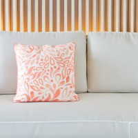 Leafy Orange Indoor Cushion - 45x45cm - Unique & Playful Collection for Revitalizing Your Space